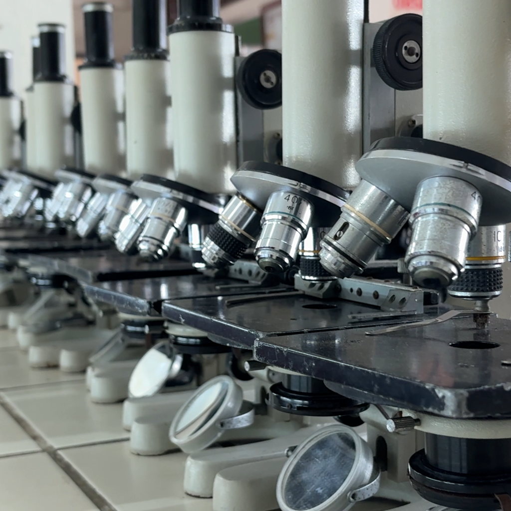 Microscopes in the medical laboratory at Lyceum Northwestern University